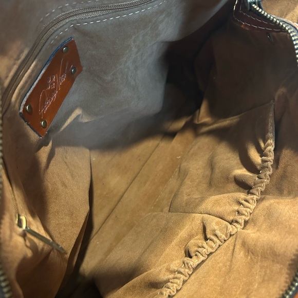 Patricia Nash Brown Poppy Tote Leather structured Shoulder Bag - Picture 10 of 12